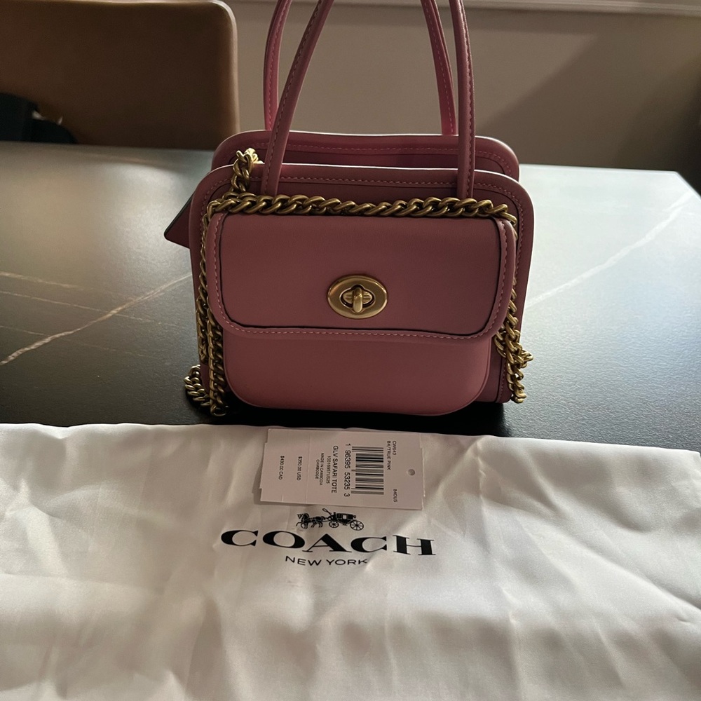 Coach Safari Bag in pink with Chain Detail